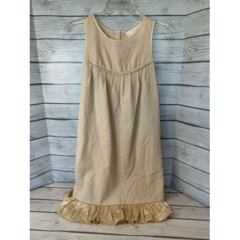 Thread Social Womens Dress Size 2 Beige Sheath Mini Sleeveless Wool With Ruffles